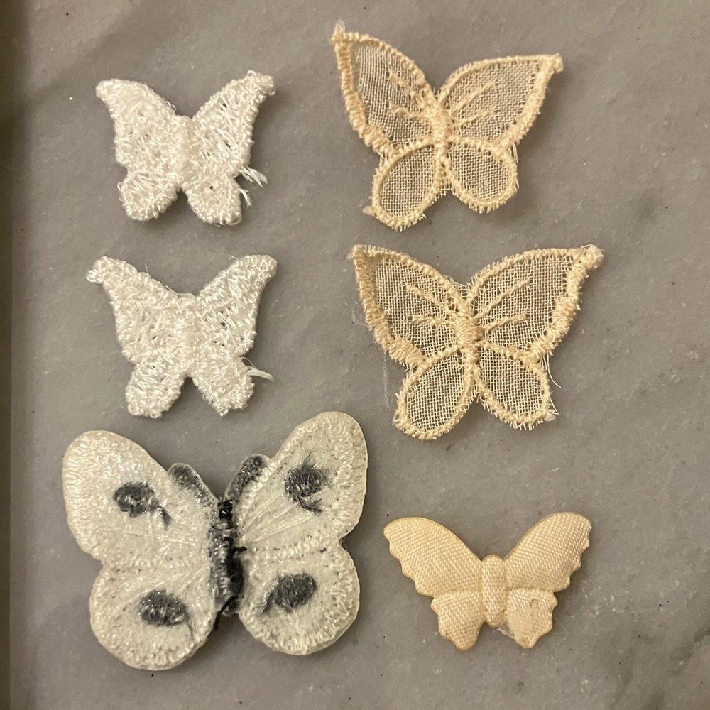(6) Vintage Butterfly Embroidered Patches Set sew project appliqué - Picture 3 of 3